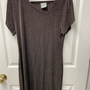 Rabbit Rabbit Rabbit Brown Glitter Midi Dress Vintage